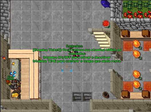 Efeito visual ao ativar o Stamina Ticket